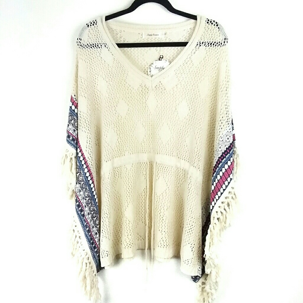 Boho Elephant Print Poncho